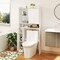 White Over-the-Toilet Storage Cabinet with Sliding Doors Adjustable Shelves Space Saver